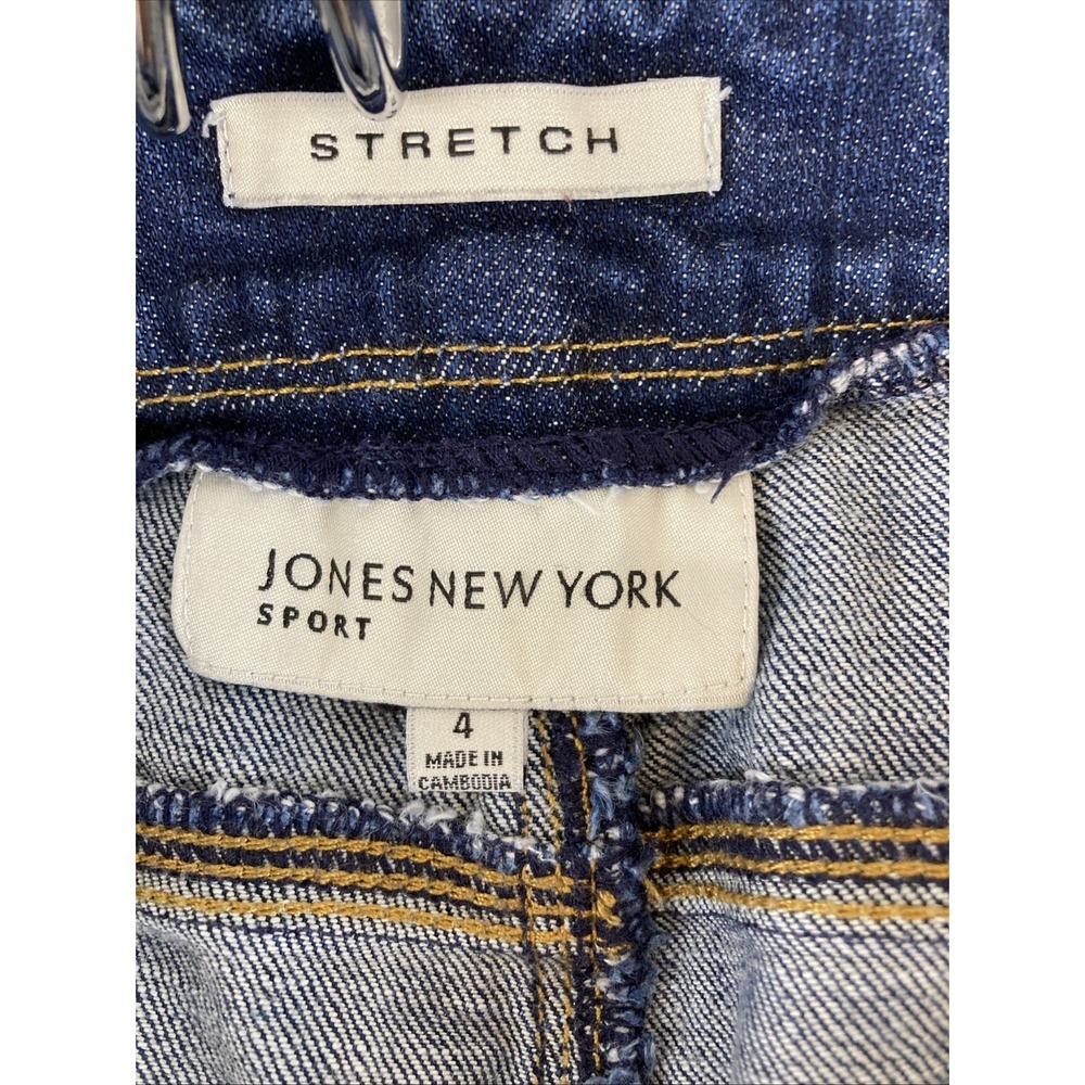 Jones New York Jeans Women's 4 Blue Denim Stretch Straight Leg Dark‎ Wash - Picture 13 of 16